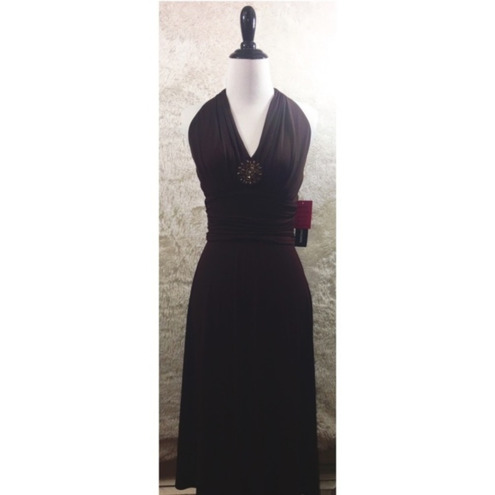Donna Morgan | Brown Halter Dress